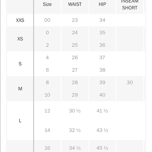 old navy jean sizes chart